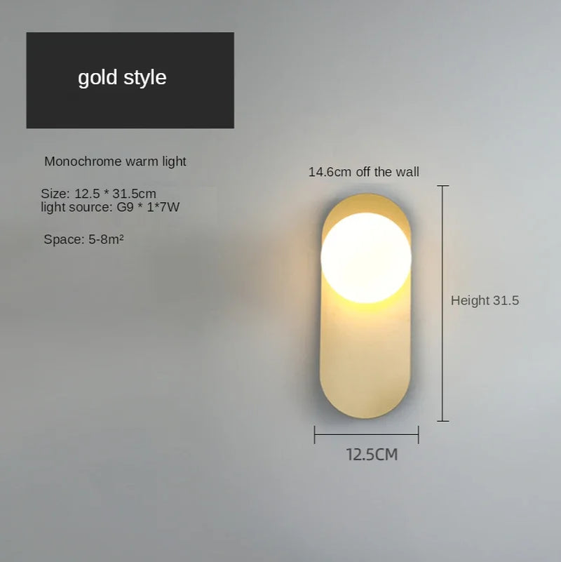 Glass Ball Modern Led Wall Lamp Nordic Sconces Living Bedroom Bedside Minimalist Restaurant Kitchen Indoor Luminaire Decor Light