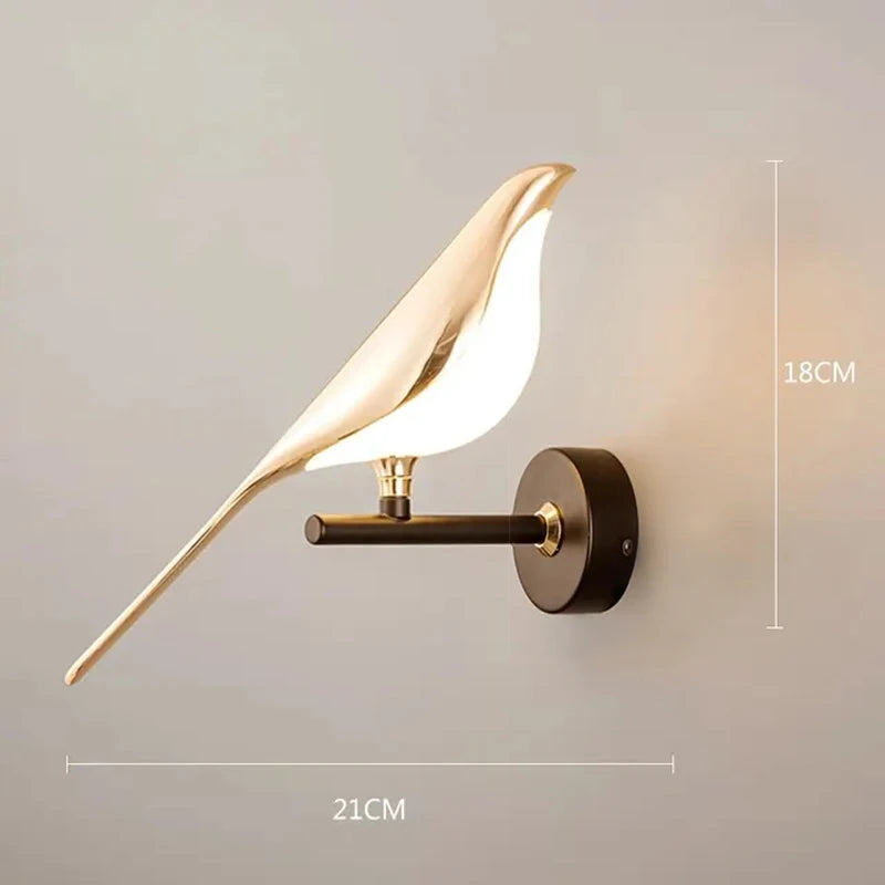 Modern LED Wall Lamp Magpie Bird Indoor Lighting Decoration Home Bedroom Bedside Living Room Art Decorative Wall Lights Sconce
