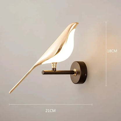 Modern LED Wall Lamp Magpie Bird Indoor Lighting Decoration Home Bedroom Bedside Living Room Art Decorative Wall Lights Sconce