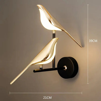 Modern LED Wall Lamp Magpie Bird Indoor Lighting Decoration Home Bedroom Bedside Living Room Art Decorative Wall Lights Sconce