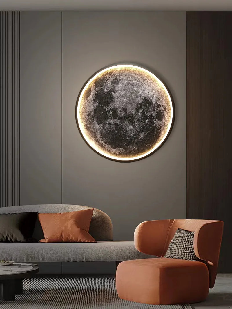 Modern LED Wall Lamp Moon Indoor Lighting for Bedroom Hall Room Home Decorative Lighting Fixtures