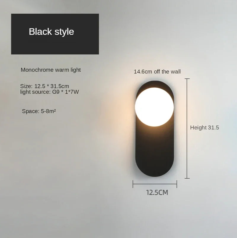 Glass Ball Modern Led Wall Lamp Nordic Sconces Living Bedroom Bedside Minimalist Restaurant Kitchen Indoor Luminaire Decor Light