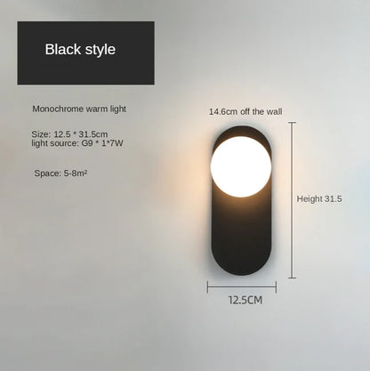 Glass Ball Modern Led Wall Lamp Nordic Sconces Living Bedroom Bedside Minimalist Restaurant Kitchen Indoor Luminaire Decor Light