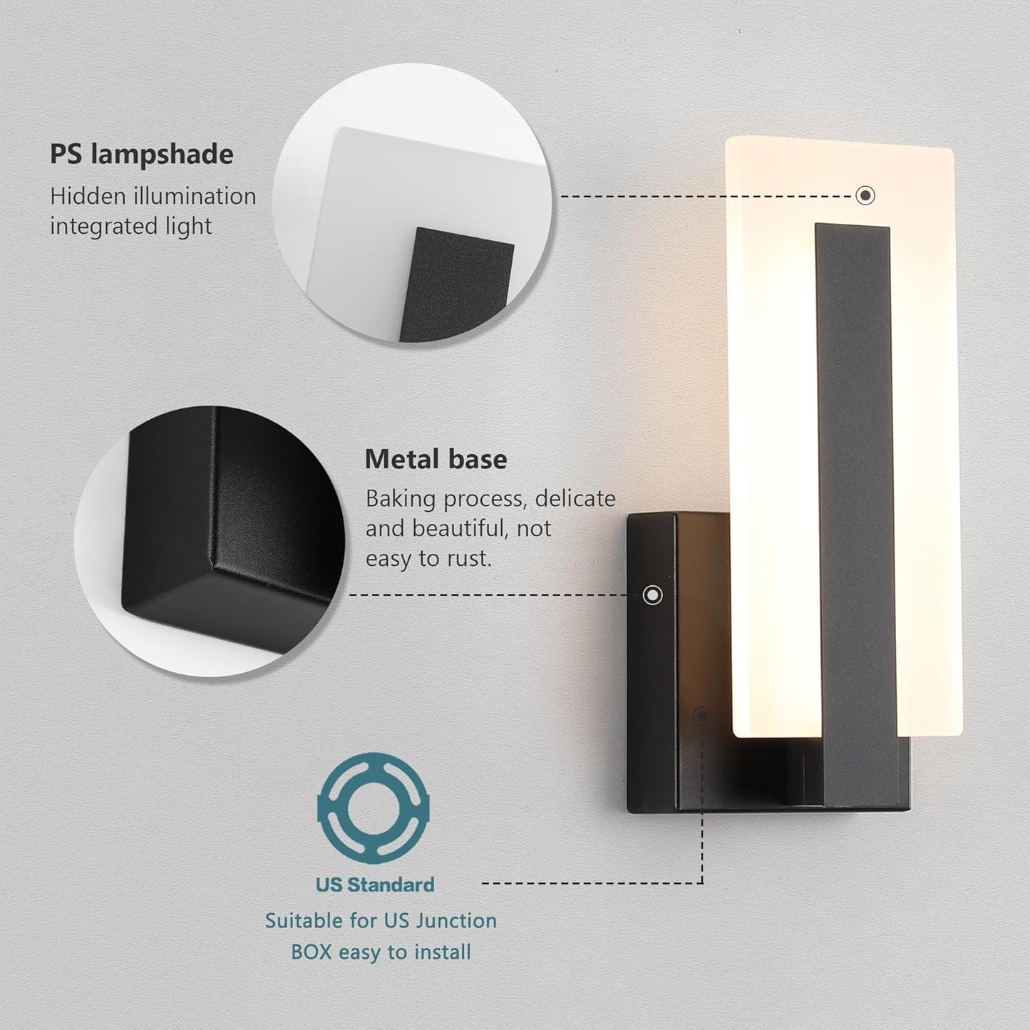 Modern Wall Sconces Set of Two, Led Wall Light 7W, Warm White beside Light Hardwired Acrylic Wall Light Lighting, Suitable for Living Room Corridor Bedside (Warm White 3000K 2Pack)