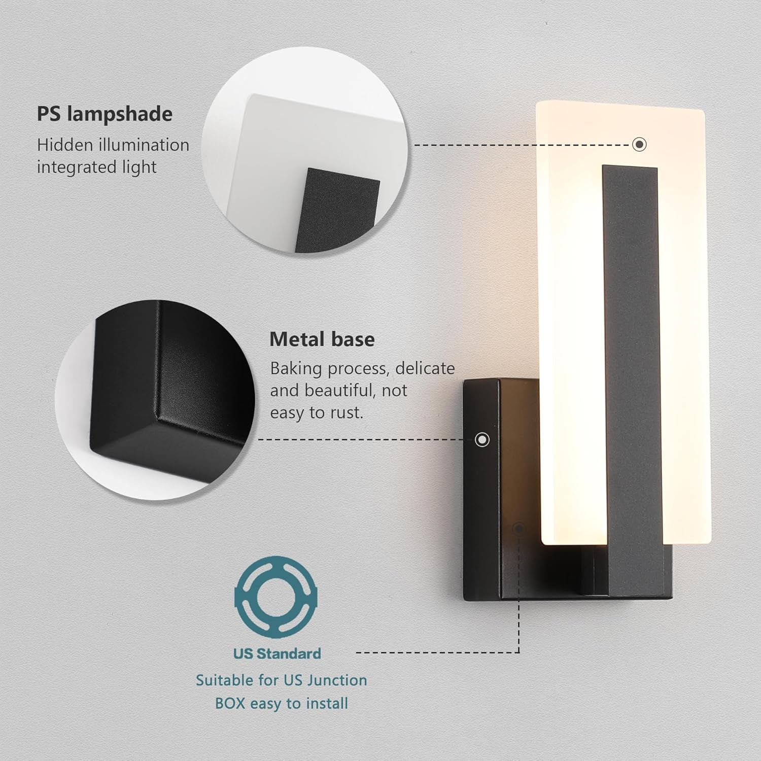 Modern Wall Sconces Set of Two, Led Wall Light 7W, Warm White beside Light Hardwired Acrylic Wall Light Lighting, Suitable for Living Room Corridor Bedside (Warm White 3000K 2Pack)